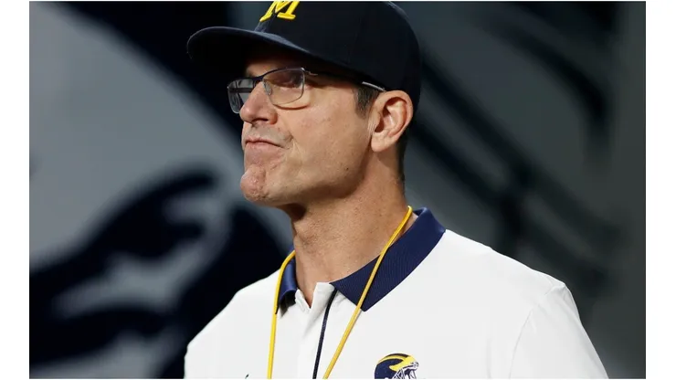 Head Coach Jim Harbaugh of the Michigan Wolverines