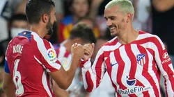 Koke and Antoine Griezmann of Atletico Madrid