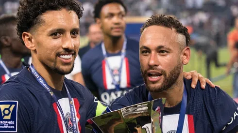 Marquinhos and Neymar of PSG