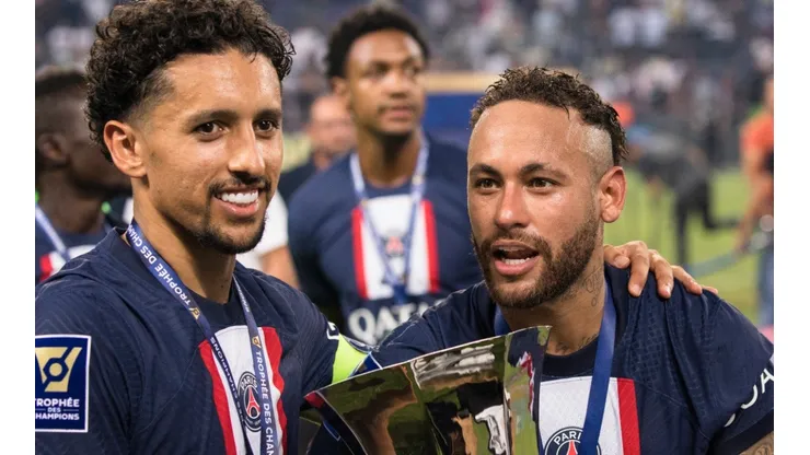 Marquinhos and Neymar of PSG