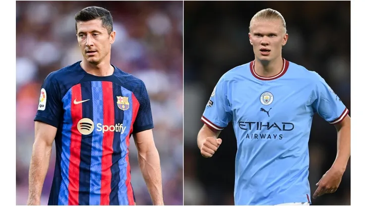 Robert Lewandowski (left) and Erling Haaland.