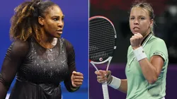 Serena Williams (left) and Anett Kontaveit