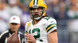 Aaron Rodgers in action during the 2021 NFL season.
