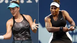 Danka Kovinic (left) and Serena Williams