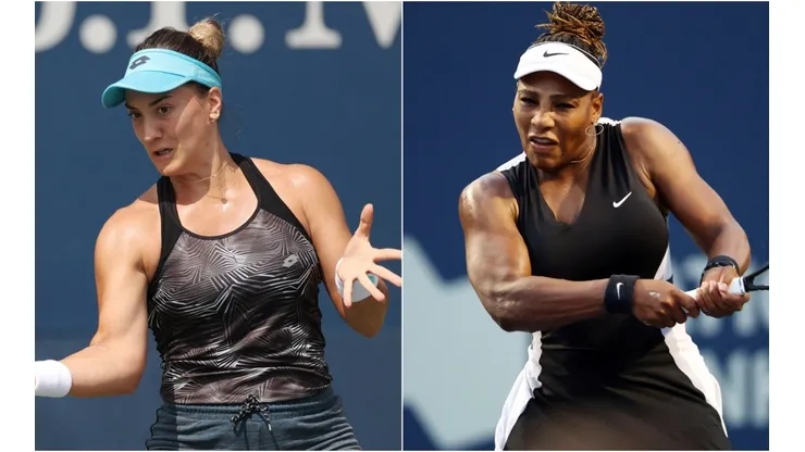 Danka Kovinic (left) and Serena Williams
