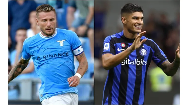 Ciro Inmobile of Lazio (left) and Joaquin Correa of Inter Milan.