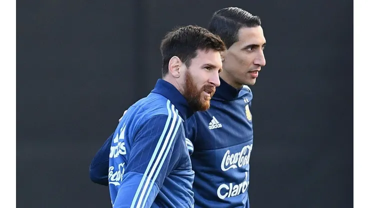 Lionel Messi (left) and Angel Di Maria.