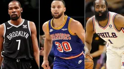 Kevin Durant, Stephen Curry, and James Harden