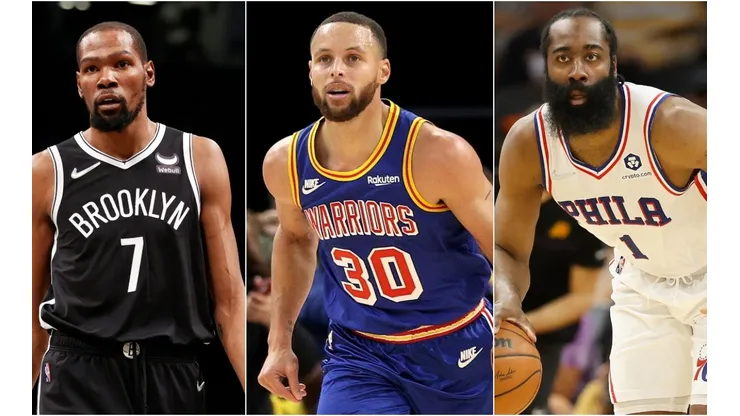Kevin Durant, Stephen Curry, and James Harden