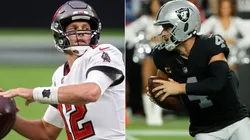 Tom Brady (left) and Derek Carr