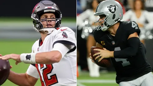 Tom Brady (left) and Derek Carr