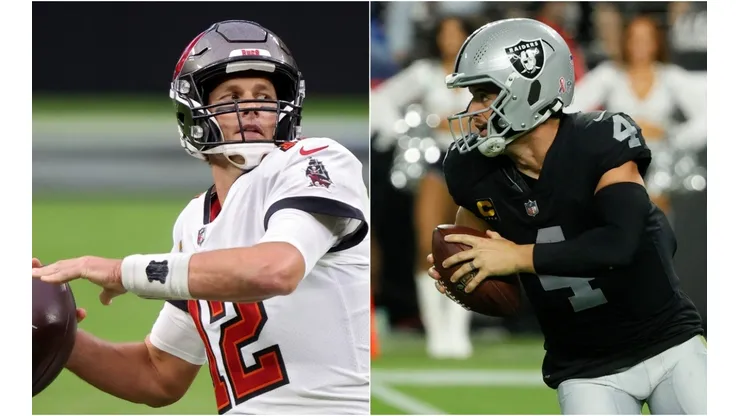 Tom Brady (left) and Derek Carr