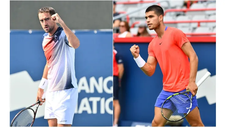 Marin Cilic (left) and Carlos Alcaraz