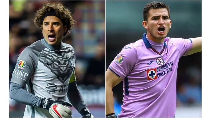 Guillermo Ochoa of Club America and Sebastian Jurado of Cruz Azul