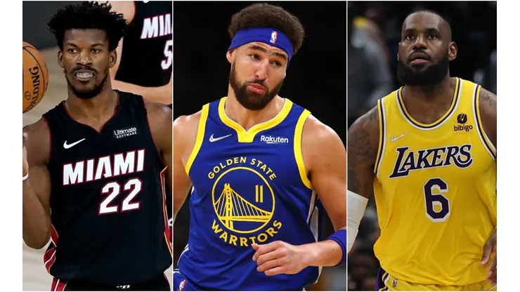 Jimmy Butler, Klay Thompson, and LeBron James