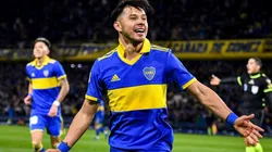 Oscar Romero of Boca Juniors celebrates after scoring