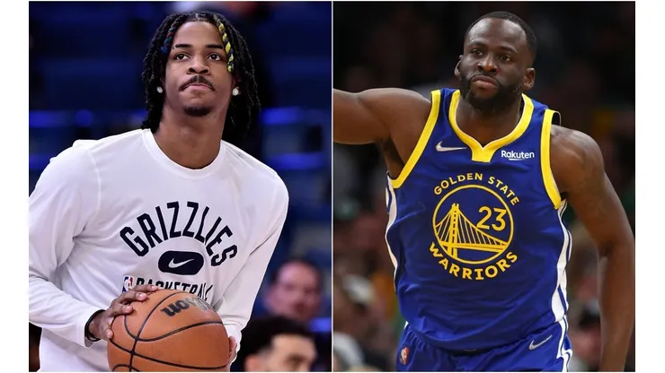 Ja Morant of the Memphis Grizzlies and Draymond Green of the Golden State Warriors