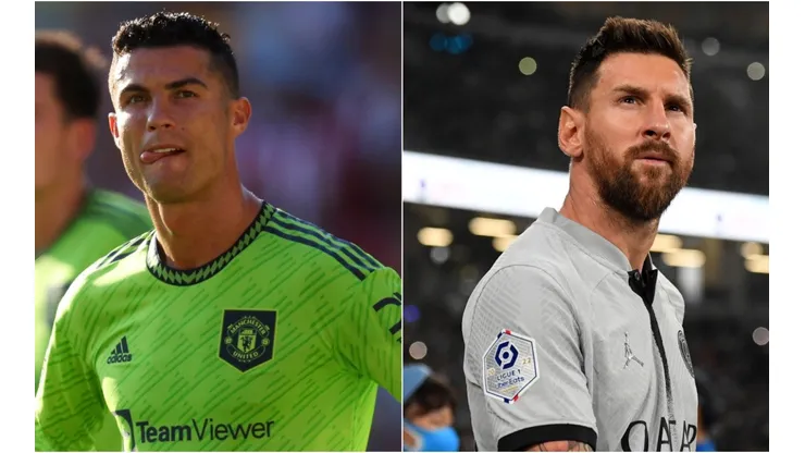 Cristiano Ronaldo of Manchester United and Lionel Messi of PSG