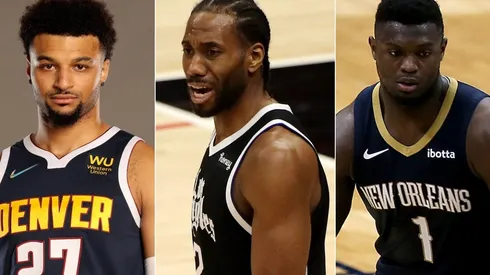 Jamal Murray, Kawhi Leonard and Zion Willamson