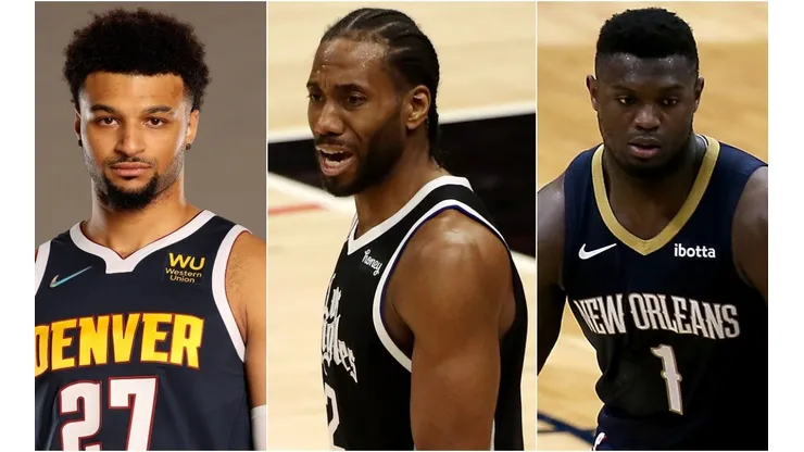 Jamal Murray, Kawhi Leonard and Zion Willamson
