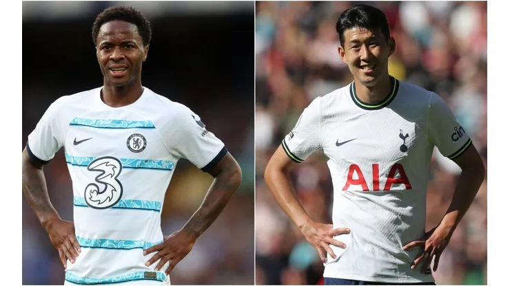 Raheem Sterling of Chelsea and Heung-Min Son of Tottenham Hotspur