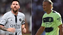 Lionel Messi (left) and Erling Haaland.