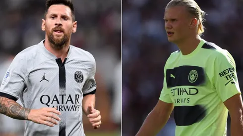 Lionel Messi (left) and Erling Haaland.