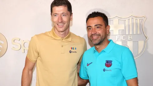 Robert Lewandowski (left) and Xavi Hernandez.