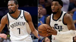 Kevin Durant of Brooklyn Nets and Donovan Mitchell of Utah Jazz