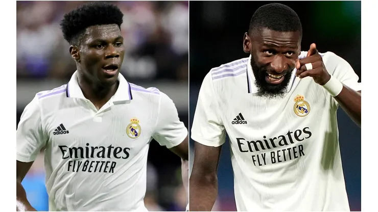 Aurélien Tchouaméni and Antonio Rüdiger of Real Madrid