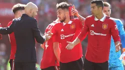 Erik ten Hag and Christiano Ronaldo of Manchester United