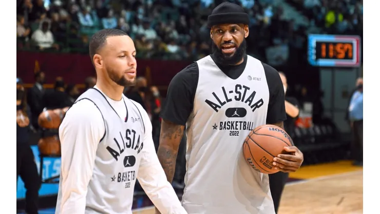 Stephen Curry and LeBron James, in the 2022 NBA All Star Game