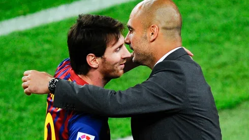 Lionel Messi and Pep Guardiola