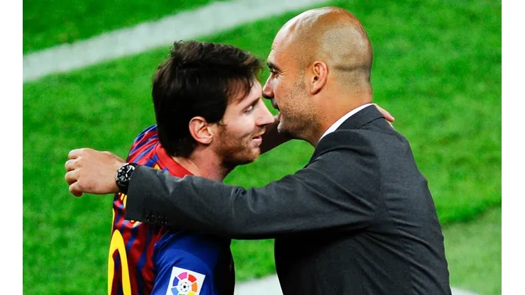 Lionel Messi and Pep Guardiola