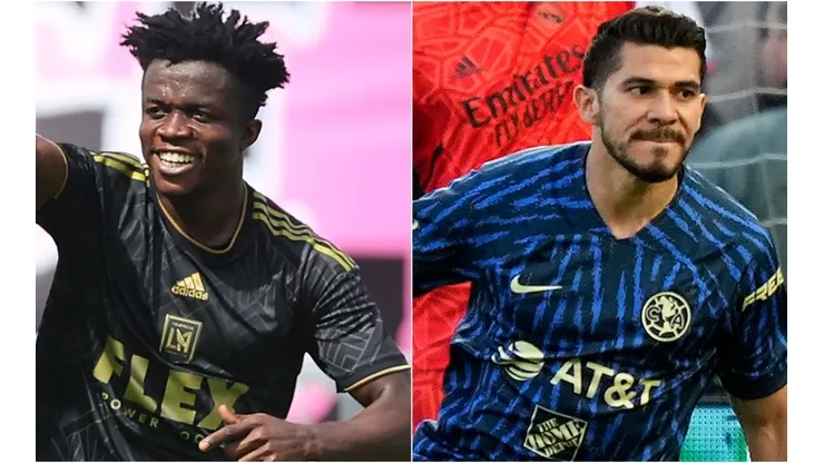 Kwadwo Opoku of Los Angeles FC and Henry Martin of Club America