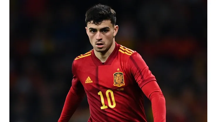 Pedri during a friendly match against Albania in 2022.