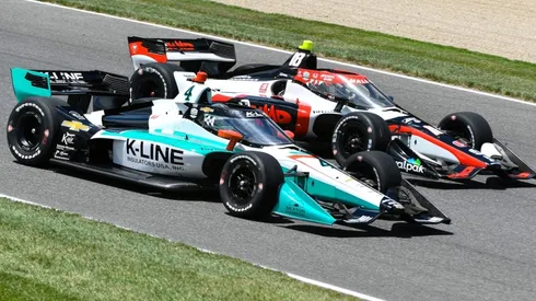 Dalton Kellett and David Malukas during the practice for the Gallagher Grand Prix