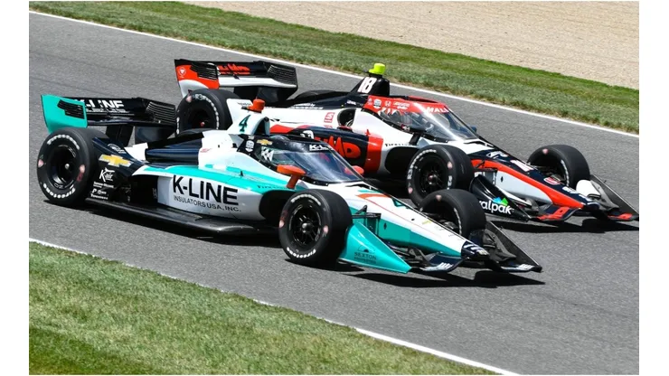 Dalton Kellett and David Malukas during the practice for the Gallagher Grand Prix