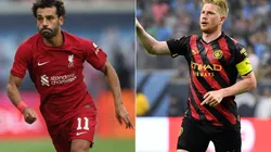 Mohamed Salah of Liverpool and Kevin De Bruyne of Manchester City