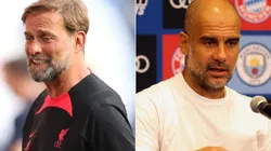 Jurgen Klopp of Liverpool and Pep Guardiola of Manchester City