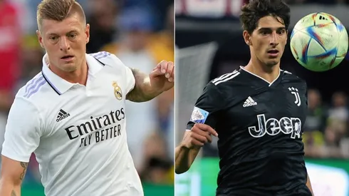 Toni Kroos of Real Madrid and Tommaso Barbieri #42 of Juventus