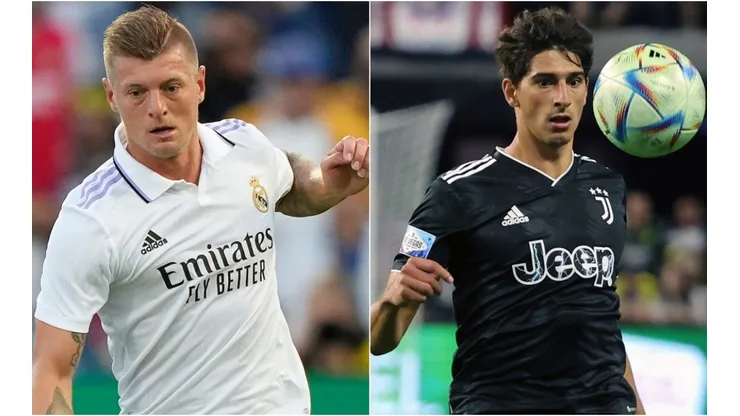 Toni Kroos of Real Madrid and Tommaso Barbieri #42 of Juventus