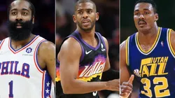 James Harden, Chris Paul and Karl Malone