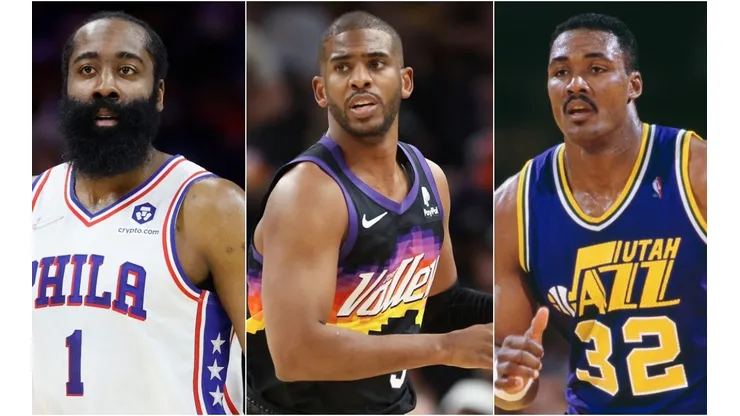 James Harden, Chris Paul and Karl Malone
