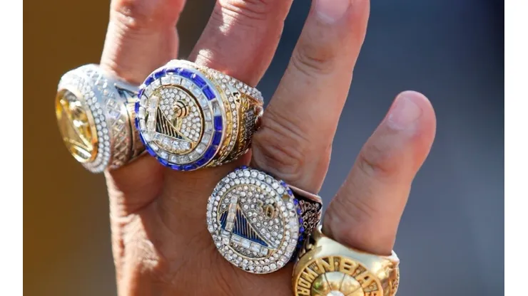 Fan with NBA Championship Rings