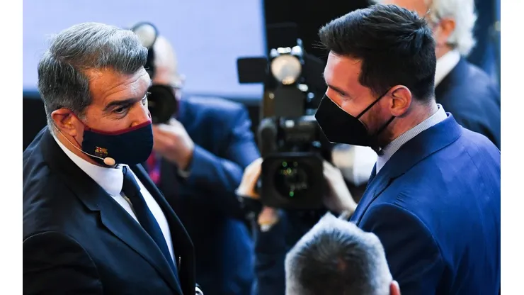 Joan Laporta and Lionel Messi