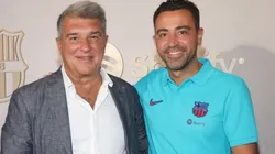 Joan Laporta and Xavi of Barcelona