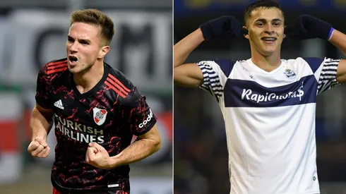 Agustin Palavecino of River Plate and Ramon Sosa Of Gimnasia