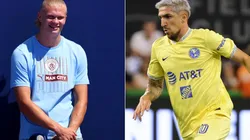 Erling Haaland of Manchester City and Diego Valdez of Club America