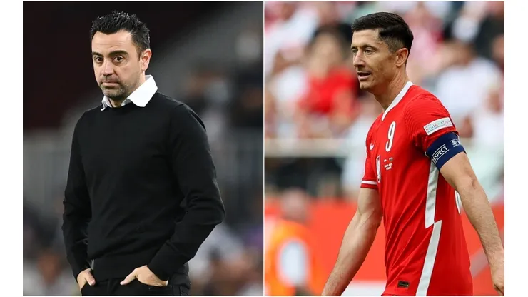 Xavi Hernandez (left) and Robert Lewandowski.